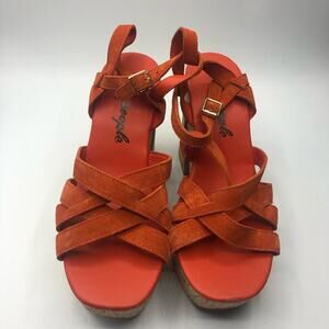 Free People Lisbon Sunstar Platform Sandals Orange Size EU 39 US 9